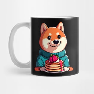 Shiba Inu Loves Strawberry Pancakes Mug